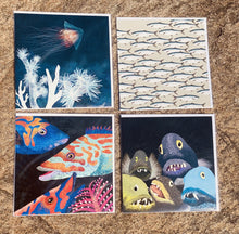 Ladda upp bild till gallerivisning, Kort med havets djur