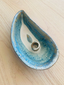 Blåmussla som ljusstake